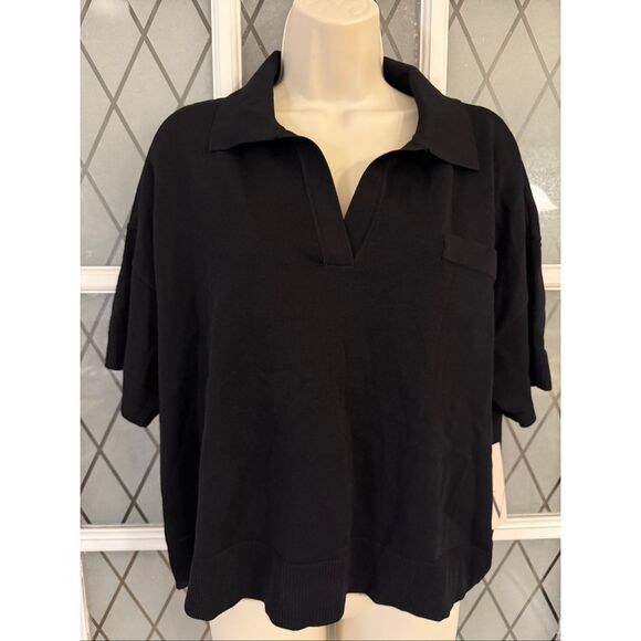 Worthington Women’s Elbow Sleeve V-Neck  Pull Over  Sweater  Size XL Black - Picture 2 of 7